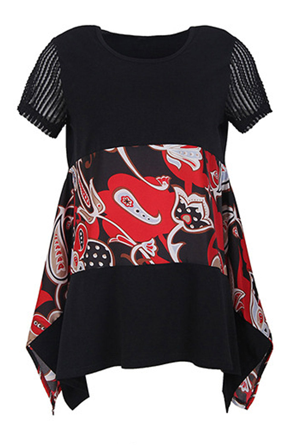Women Loose Short Sleeve Irregular Top