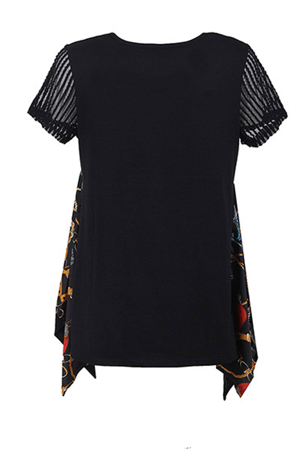 Women Loose Short Sleeve Irregular Top