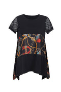 Women Loose Short Sleeve Irregular Top