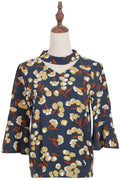 Women Printed Trumpet Sleeve Casual Top