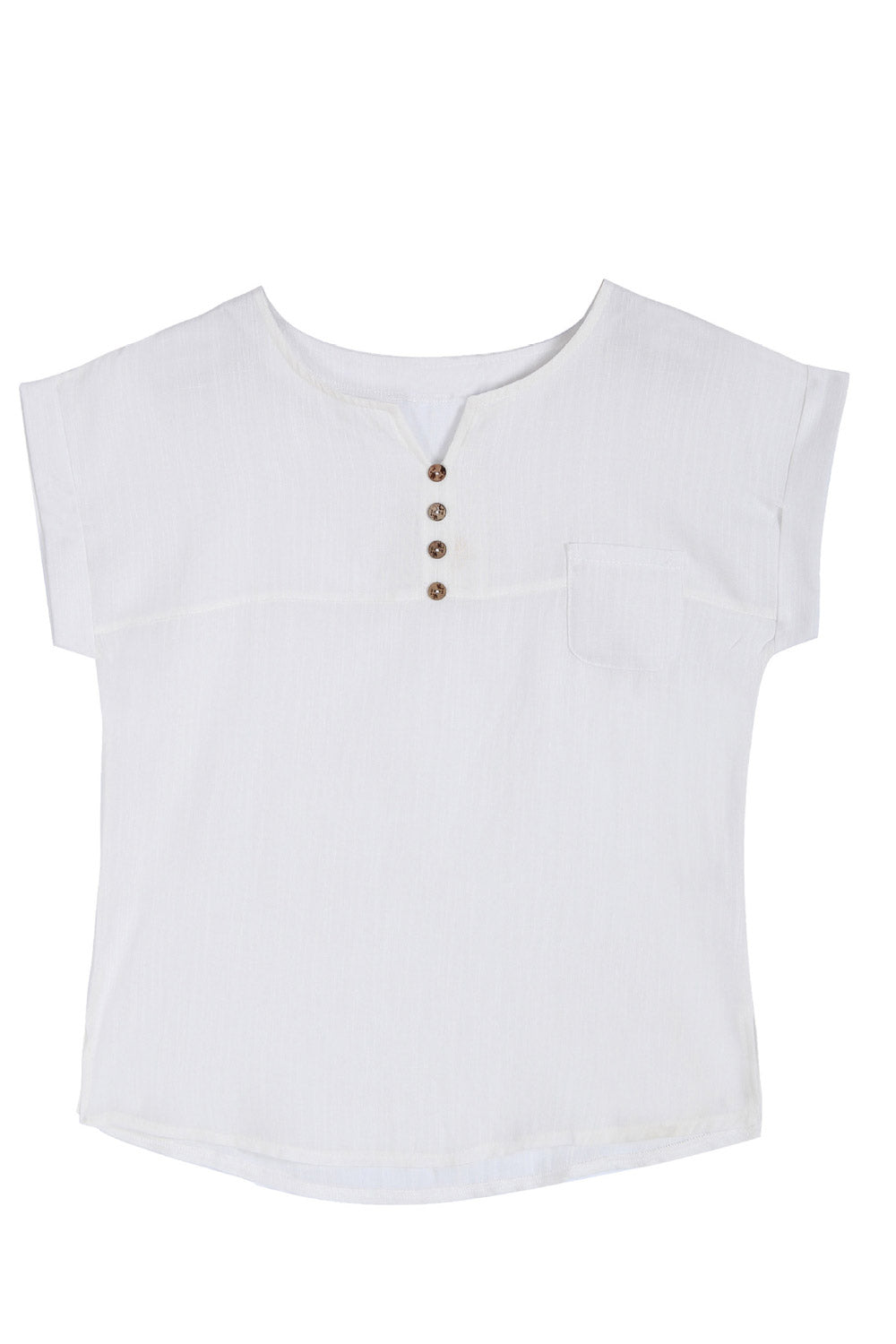 Women Loose Chest Pocket Fashion Top