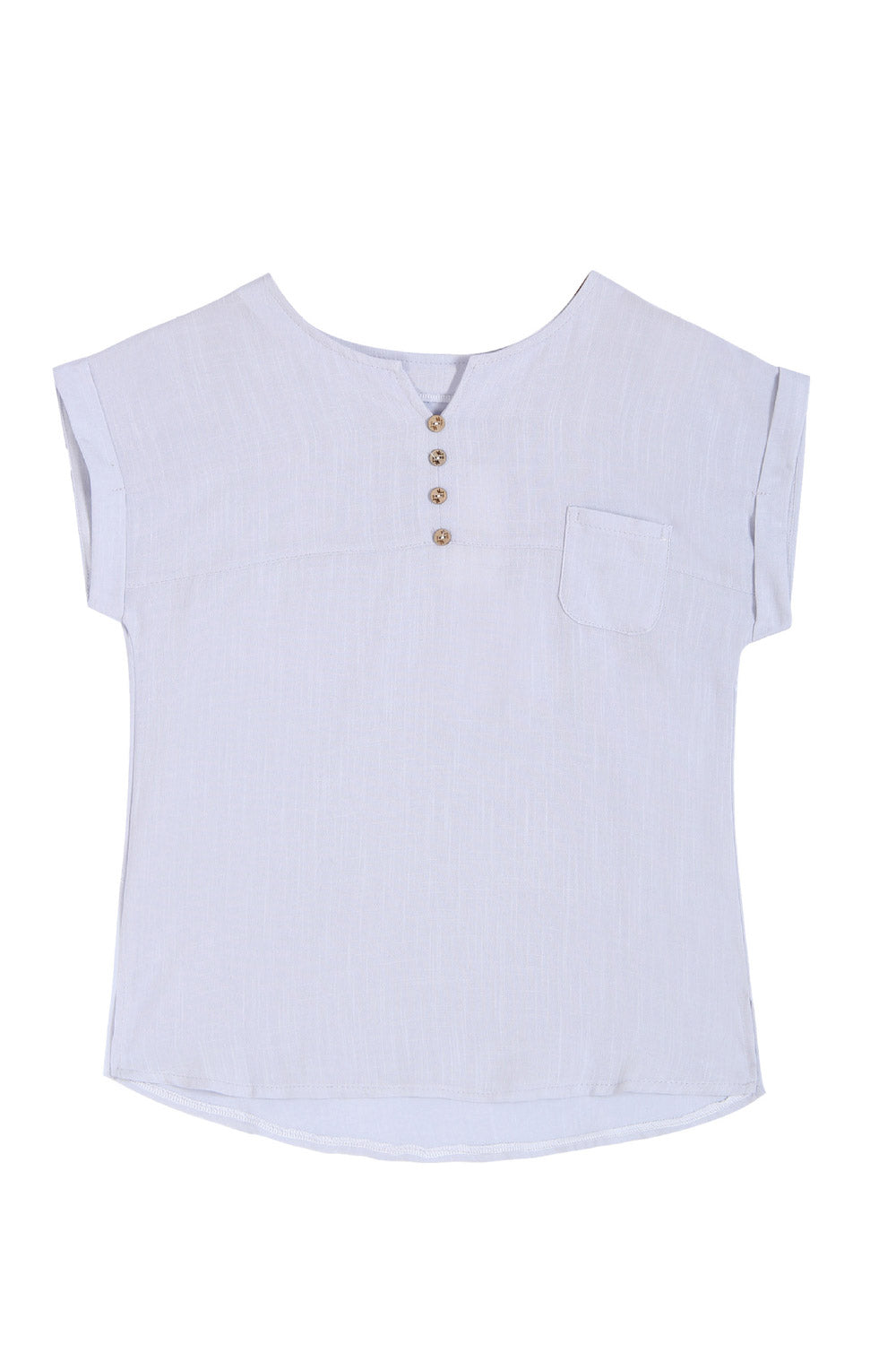 Women Loose Chest Pocket Fashion Top
