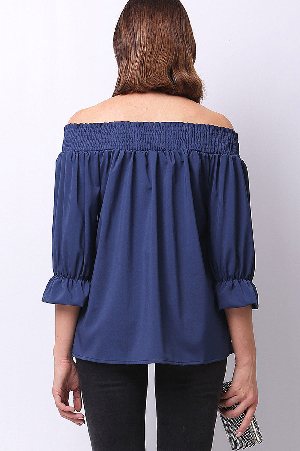 Women Bow Neck Short Sleeved Elegant Top