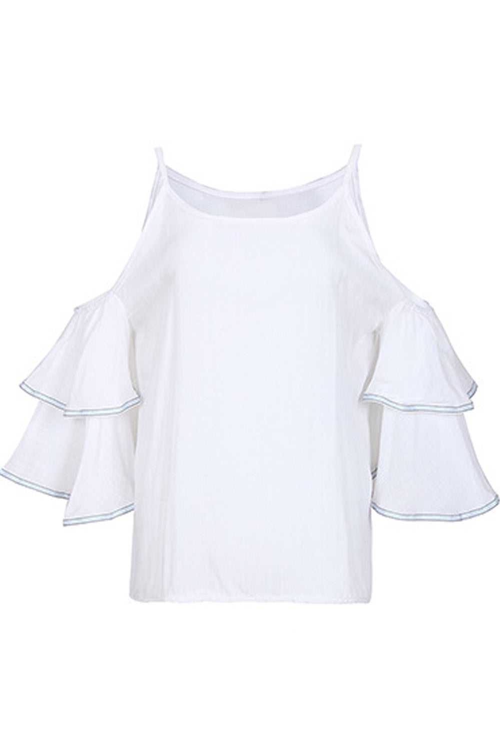 Women Thin Strap Cold Shoulder Fashion Top
