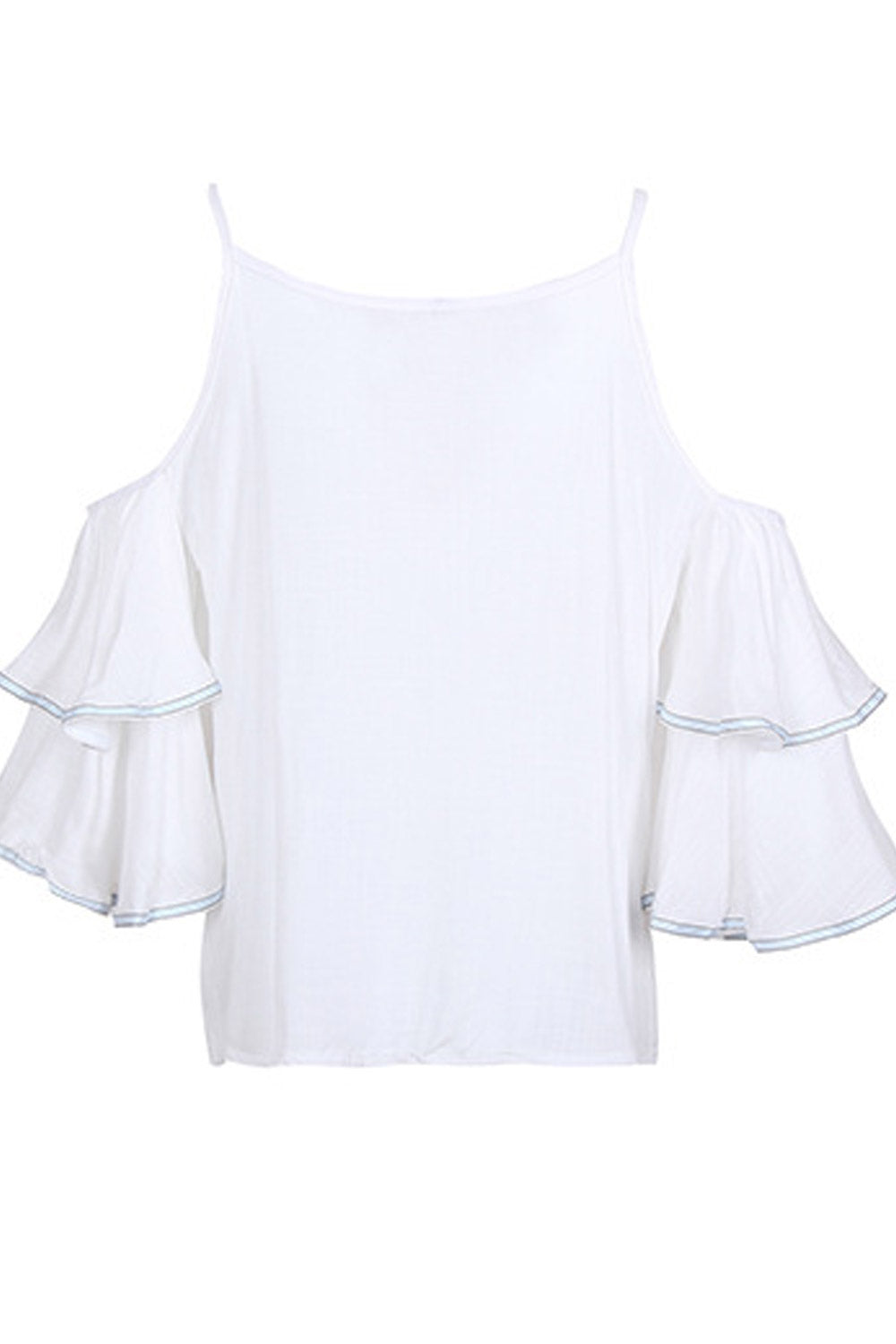 Women Thin Strap Cold Shoulder Fashion Top