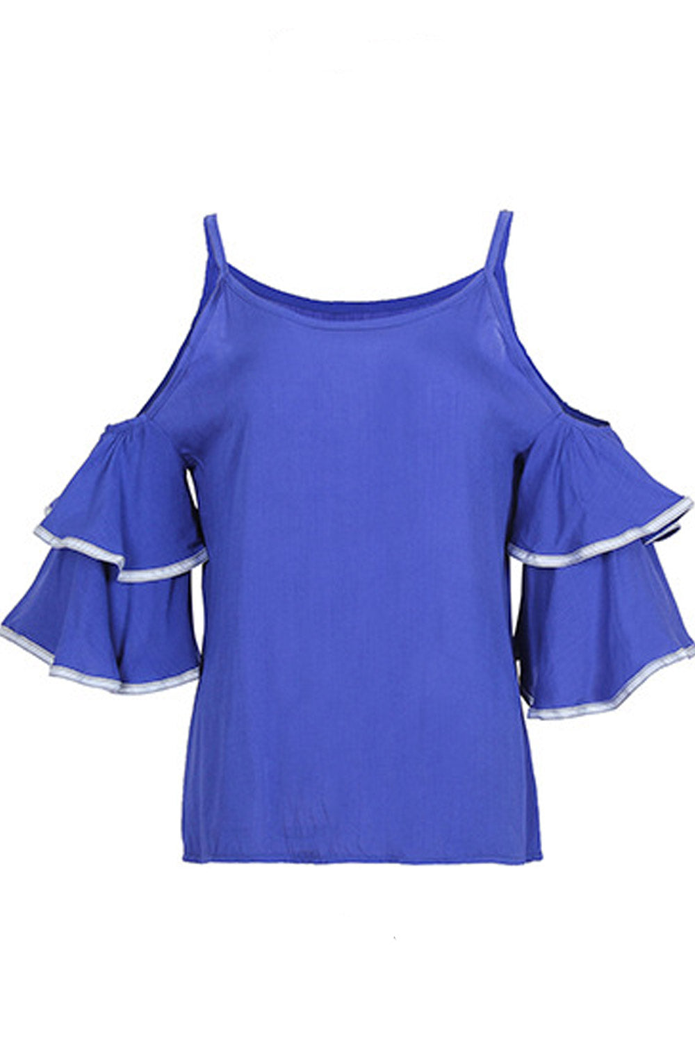 Women Thin Strap Cold Shoulder Fashion Top