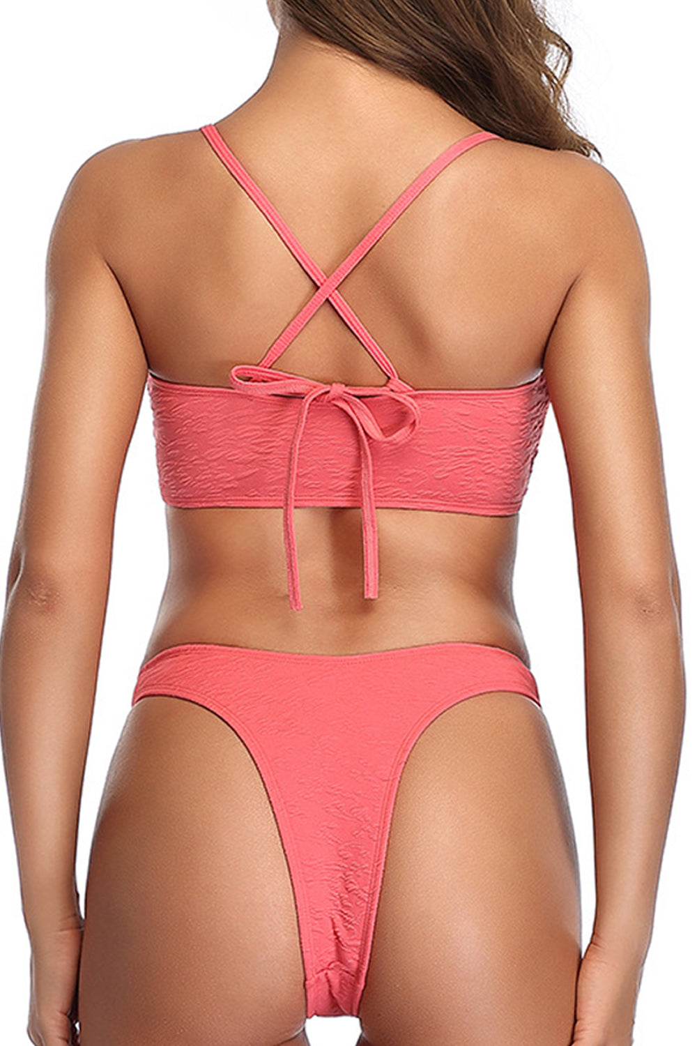 Women Elegant Solid Colored Soft Summer Beach Two Piece Swimwear