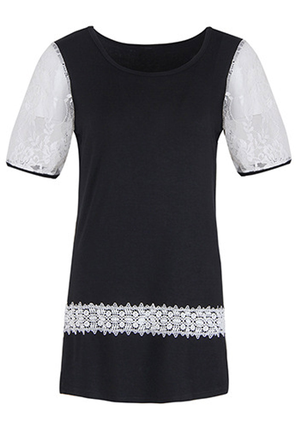 Women Lace Round Neck Stylish T-Shirt