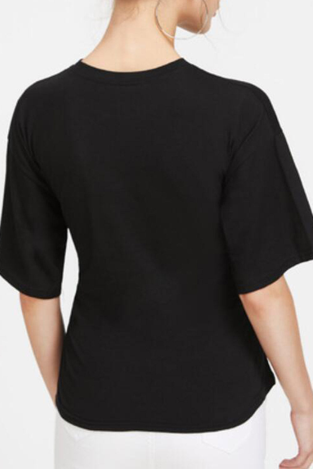 Women High Neck Tie Waist Slim Top