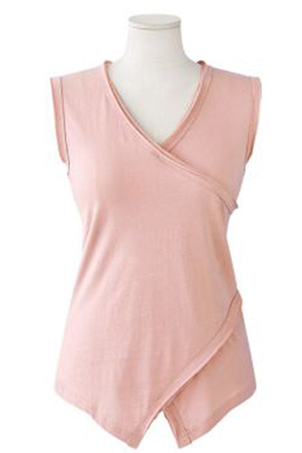 Women Wrap V-Neck Irregular Hem Top