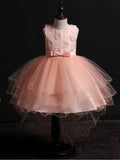 Kids Girls Flower Bust Sleeveless Beautiful Dress