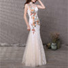 Women Pretty High Neck Sleeveless Wedding Dress
