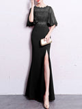 Women Lace Loose Sleeve Side Slit Wedding Dress