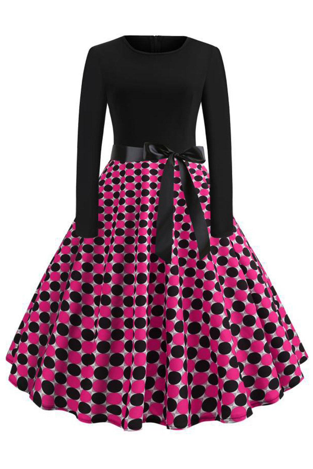 Women Round Neck Printed Fascinating Swing Dress