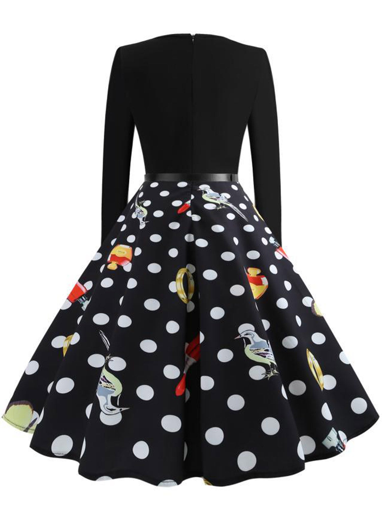 Women Round Neck Printed Skirt Relaxing Dress