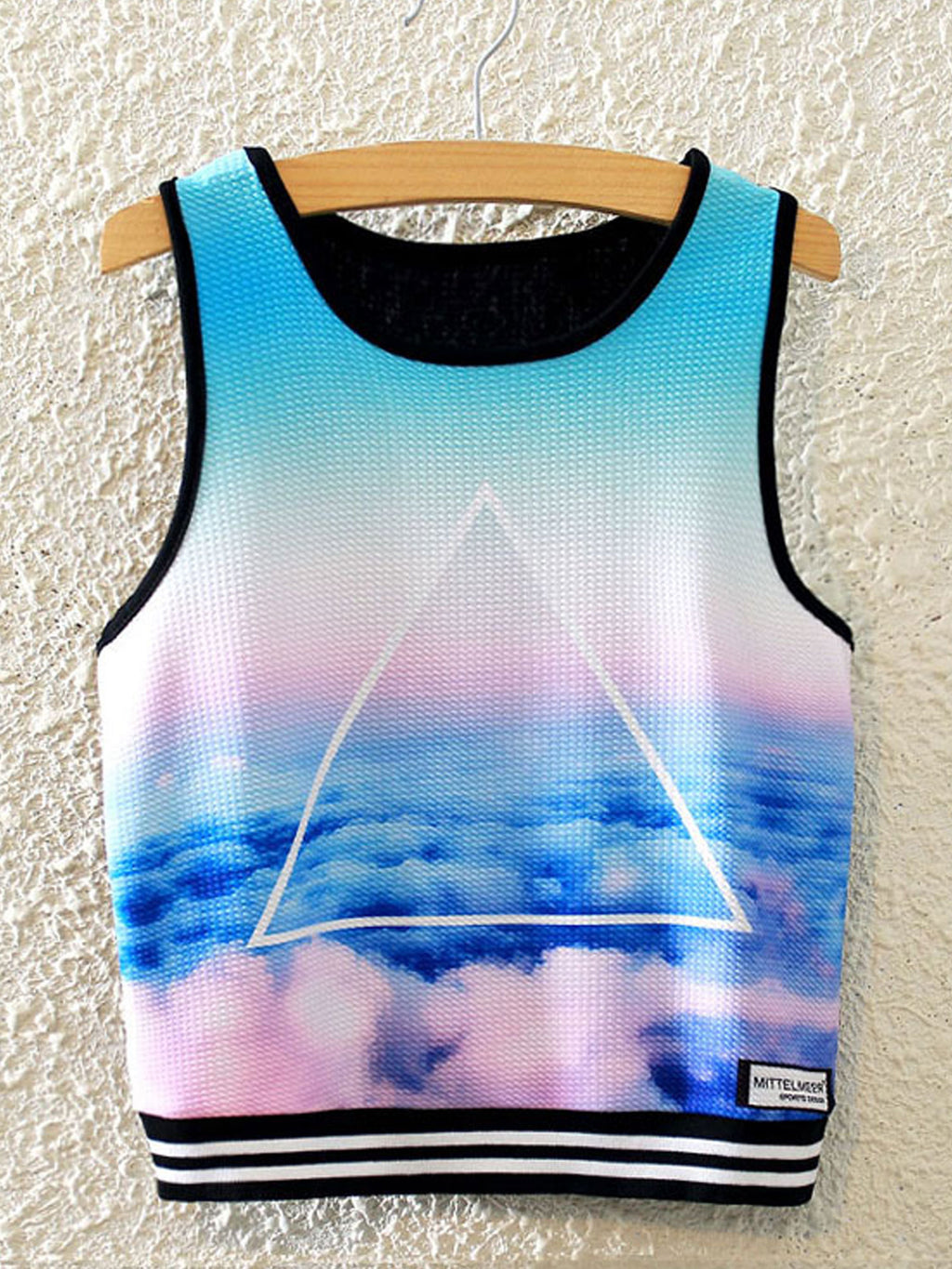 Women Sky Printed Sleeveless Design Camisol Top