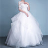 Women Round Neck Ball Gown Beautiful Wedding Dress