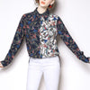 Women Slim Long Sleeved Printed Casual Shirt