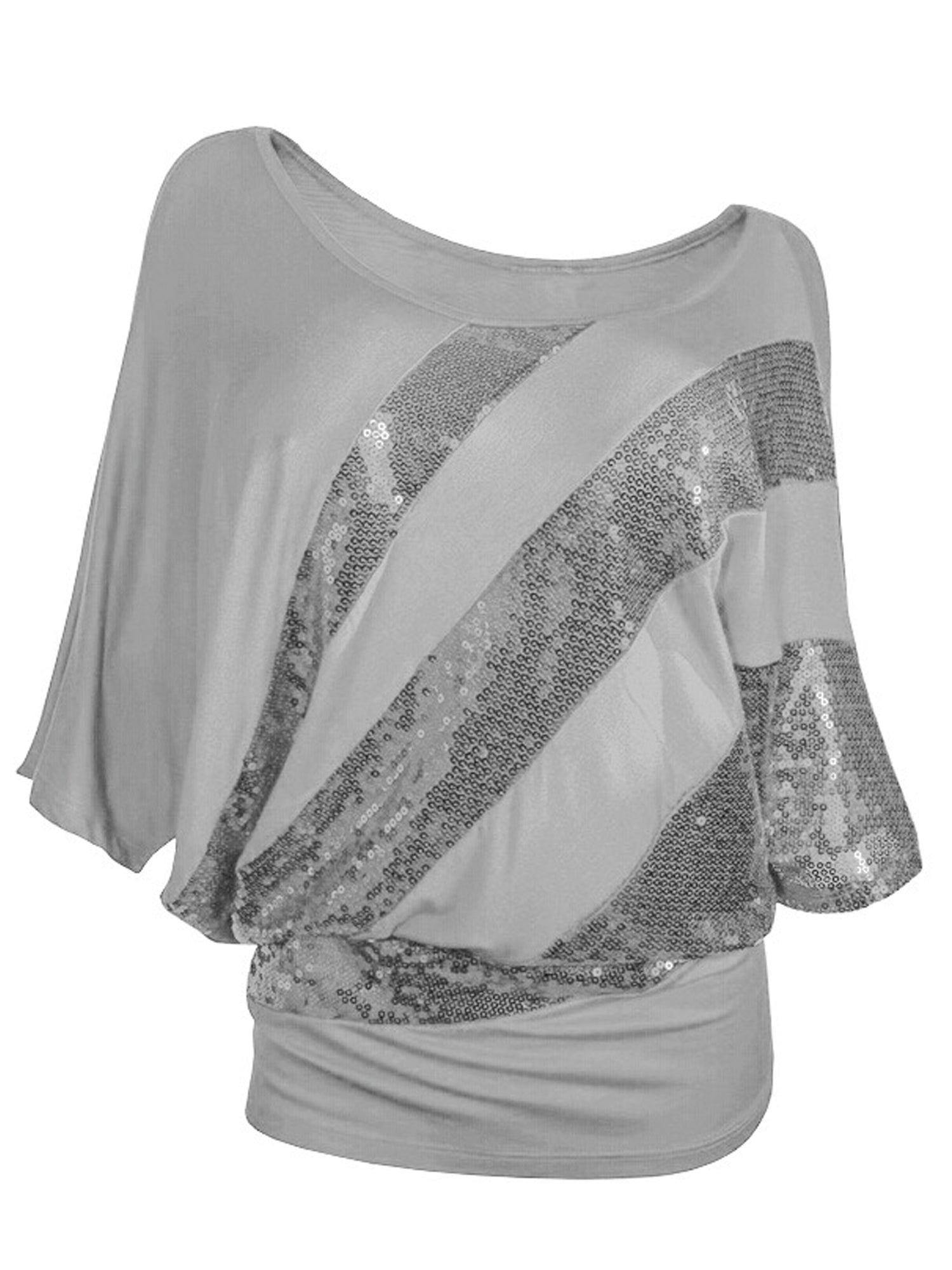 Women Oblique Bat Sleeve Fashion Top