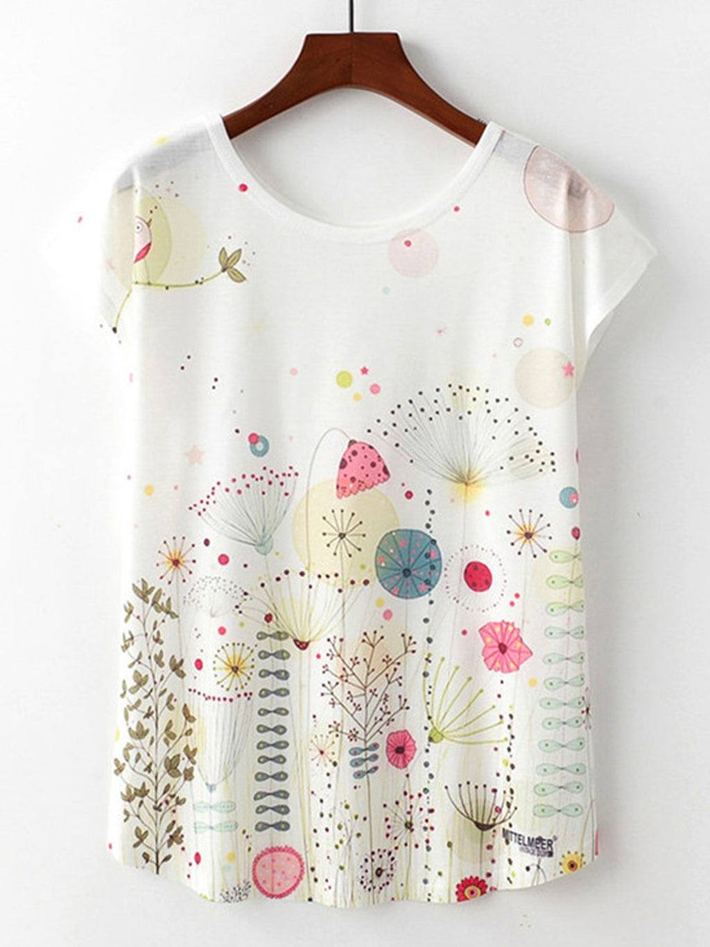 Women Cute Printed Pattern Loose Casual T-Shirt
