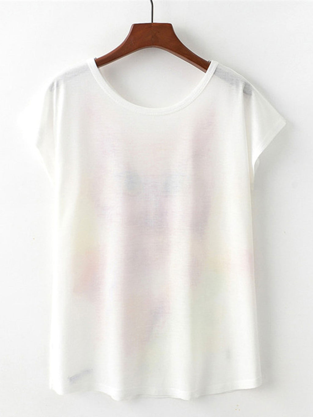Women Round Neck Flower Bloom Loose T-Shirt