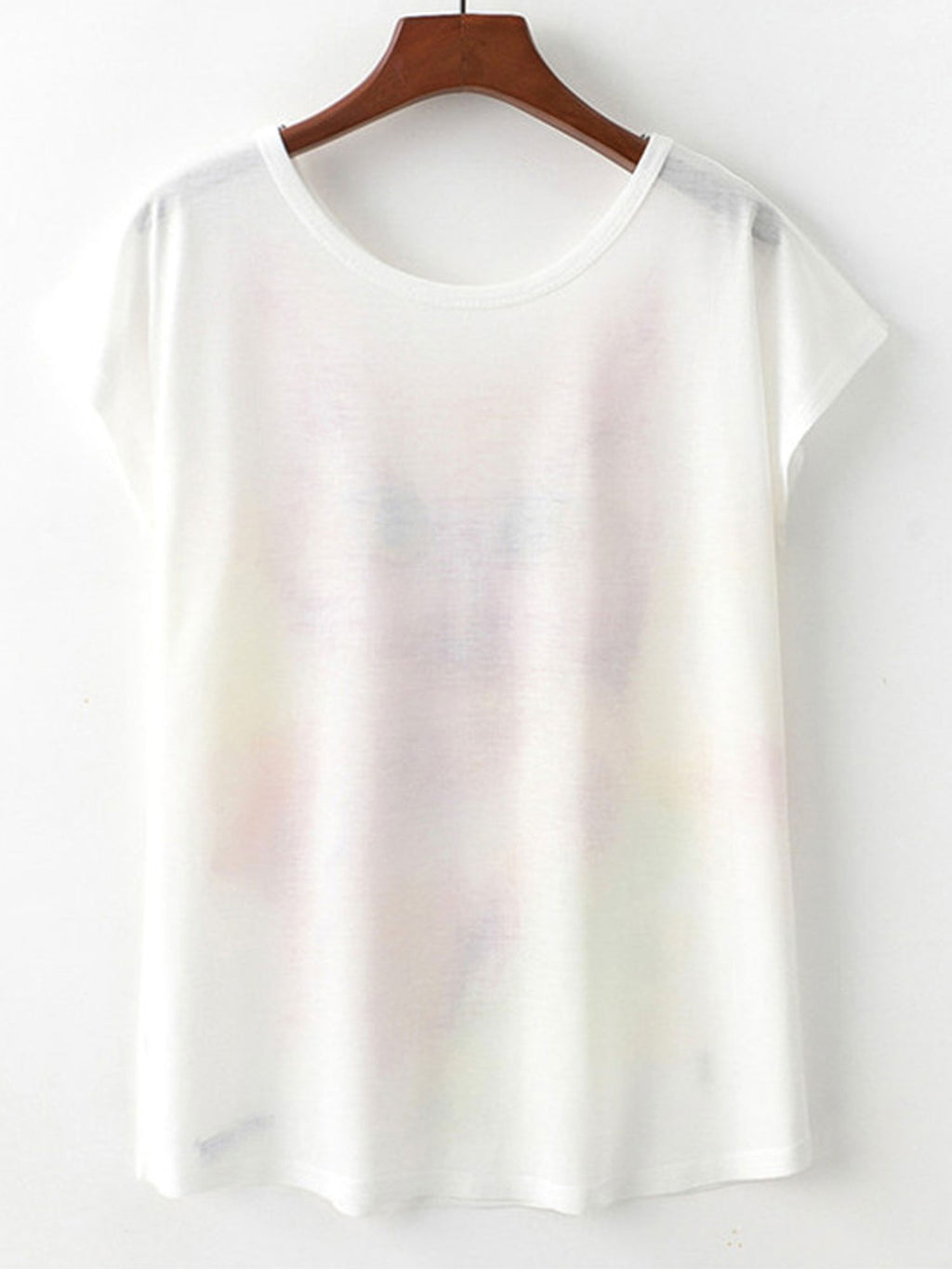 Women Cartoon Pattern Round Neck Loose T-Shirt