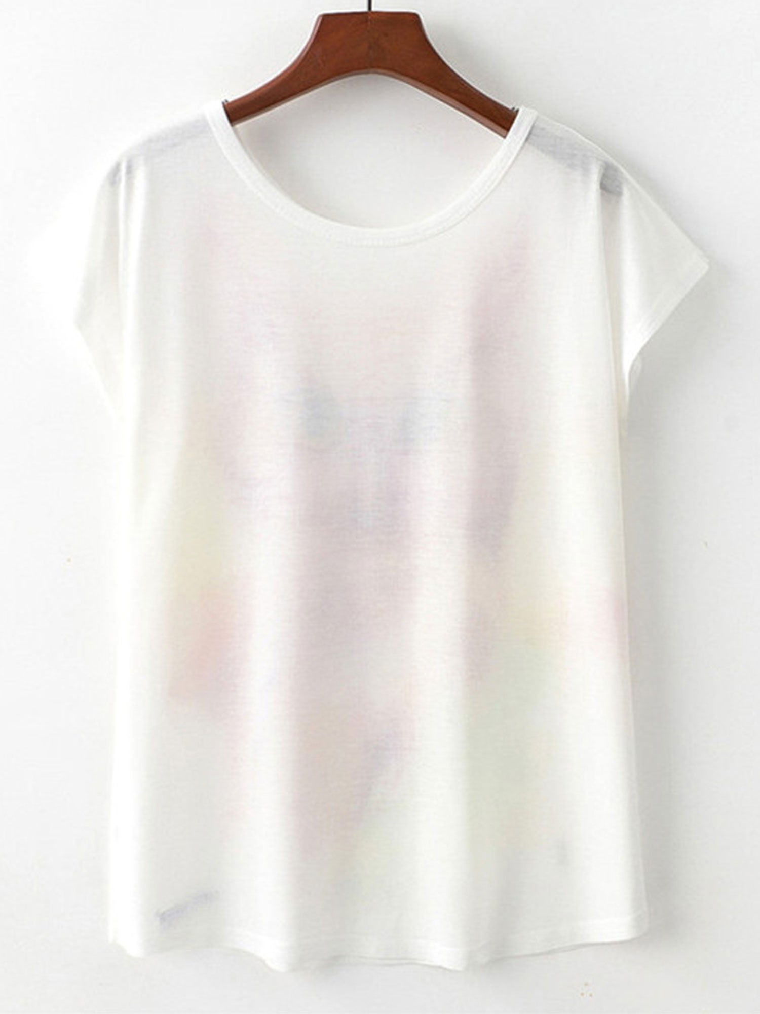 Women Cartoon Pattern Round Neck Loose T-Shirt