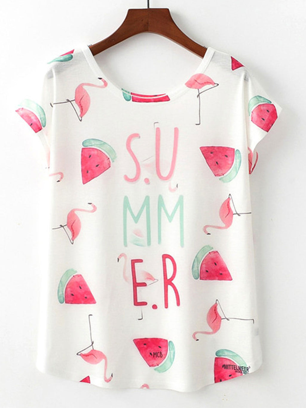 Women Elegant Printed Pattern Loose Summer T-Shirt