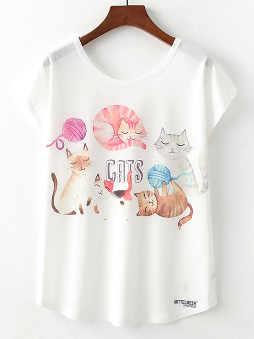 Women Soft Feel Loose Short Sleeved Casual T-Shirt