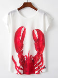 Women Lobster Printed Comfortable Casual T-Shirt