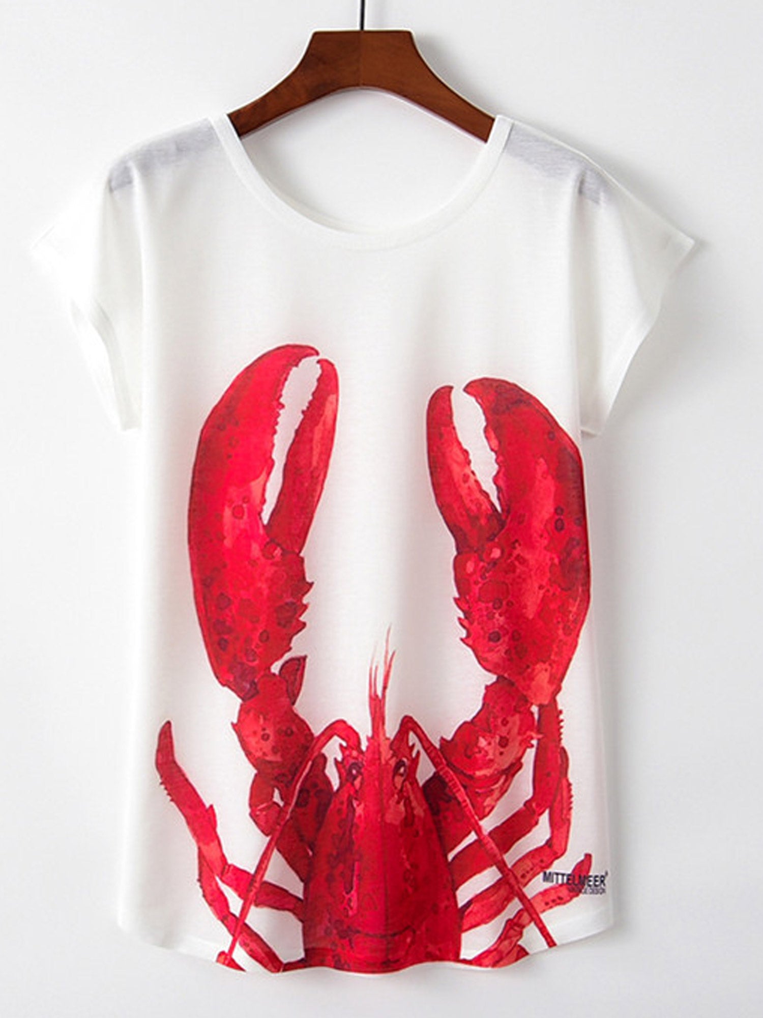 Women Lobster Printed Comfortable Casual T-Shirt