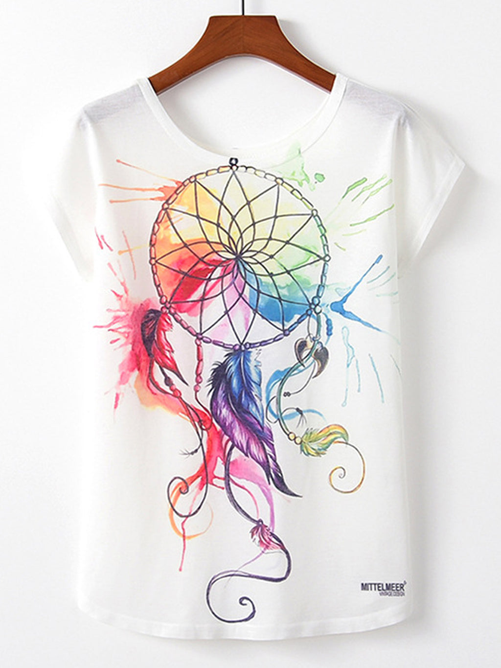 Women Splash Ink Breathable Loose T-Shirt