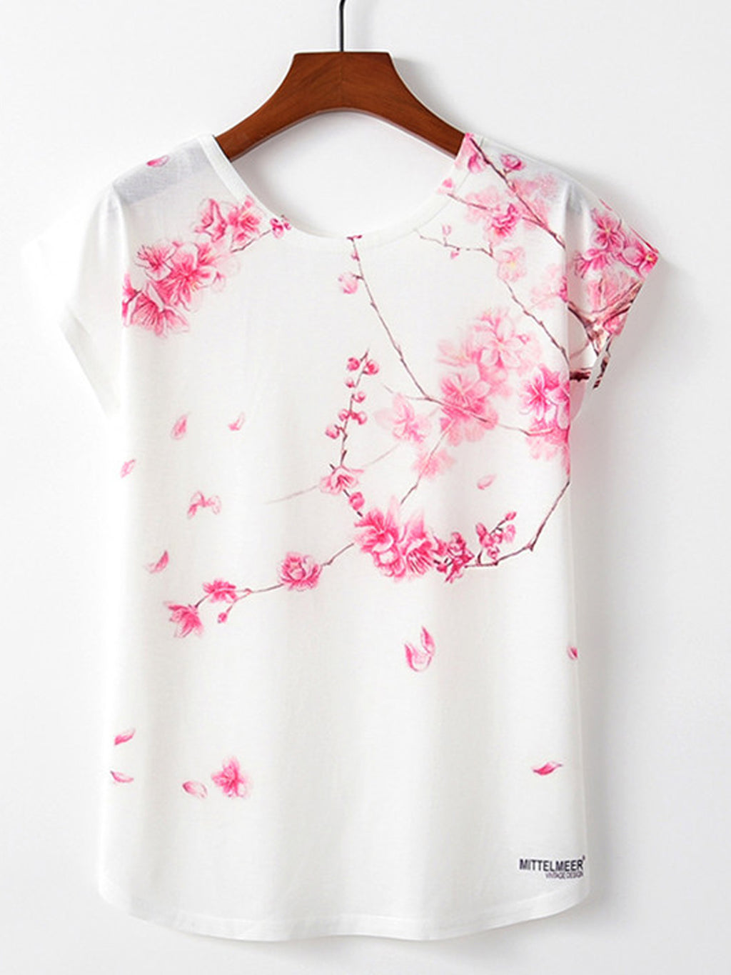 Women Flower Printed Colorfull Loose Casual T-Shirt