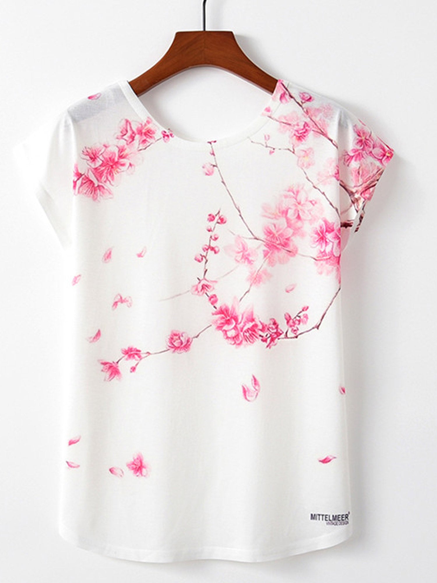 Women Flower Printed Colorfull Loose Casual T-Shirt