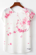 Women Flower Printed Colorfull Loose Casual T-Shirt