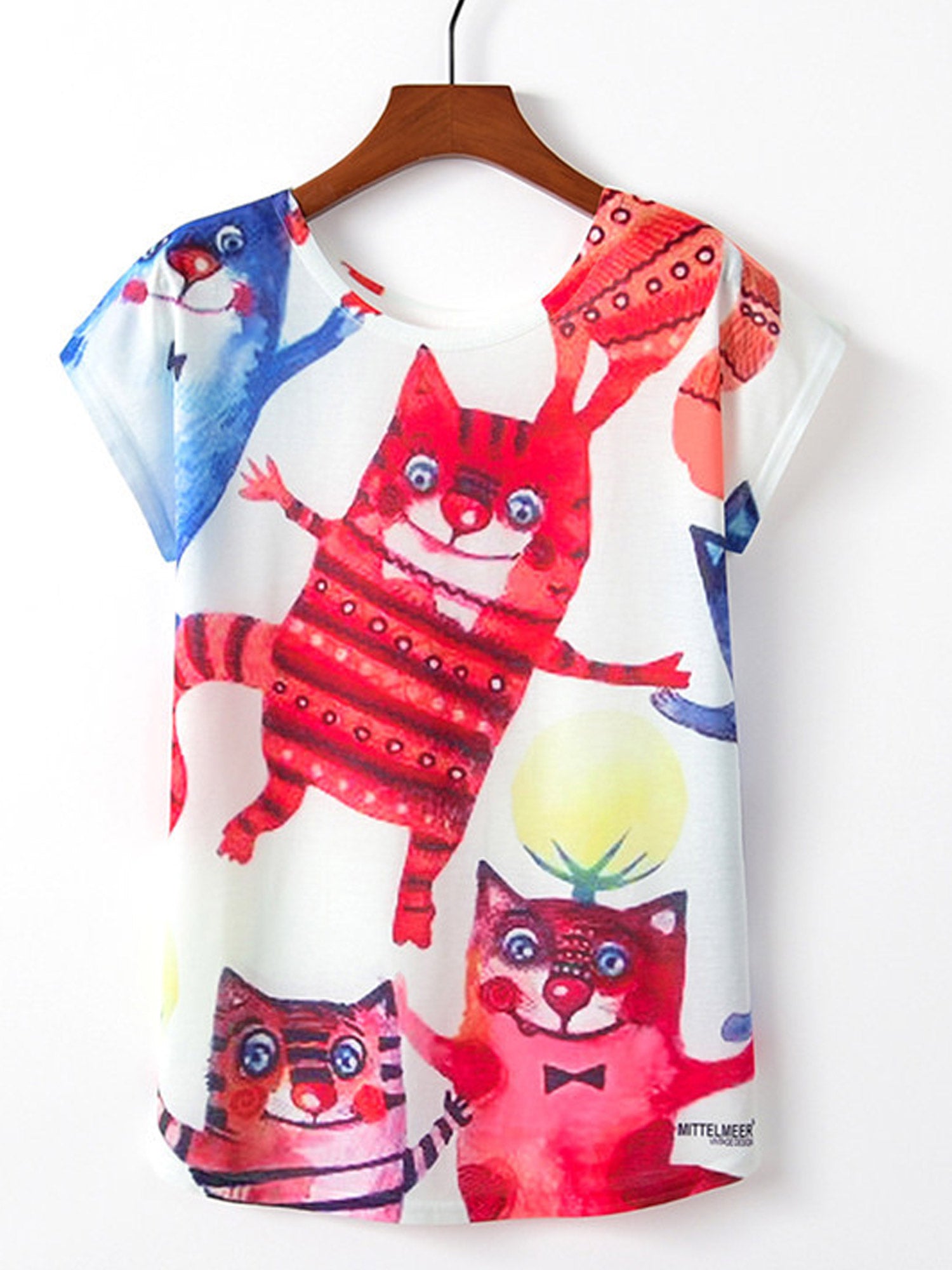 Women Printed Loose Fit Cute Summer T-Shirt
