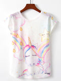 Women Casual Loose Fit Printed Rest full Summer T-Shirt