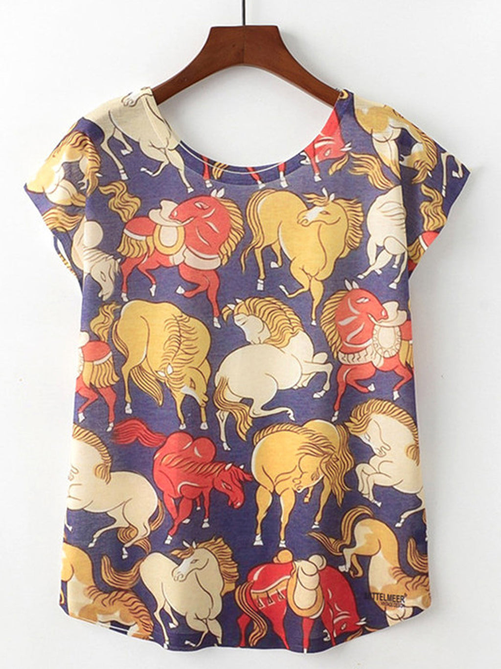 Women Horse Printed All Comfort Casual T-Shirt