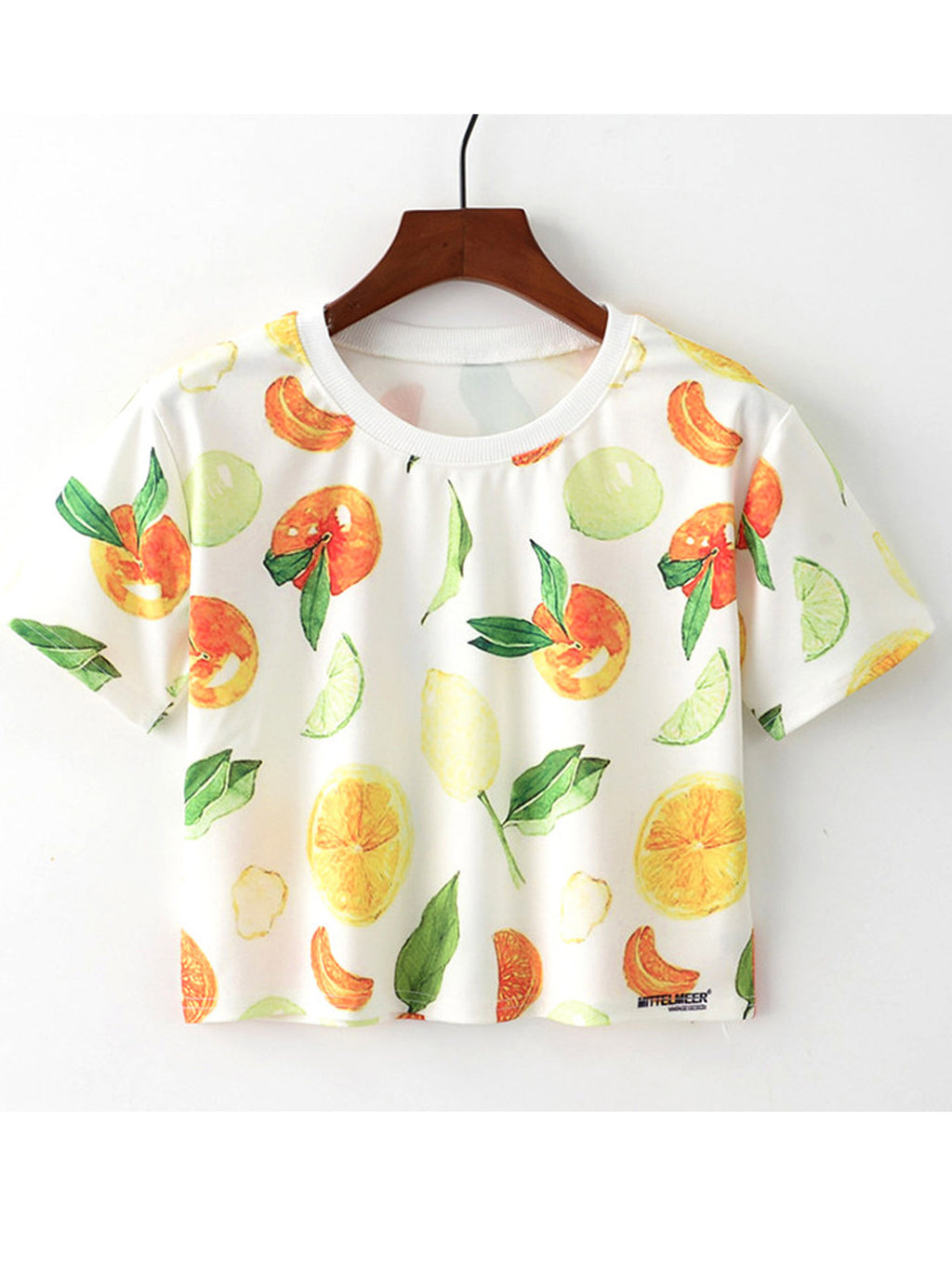 Women Fashion Orange Printed Short Sleeve Top