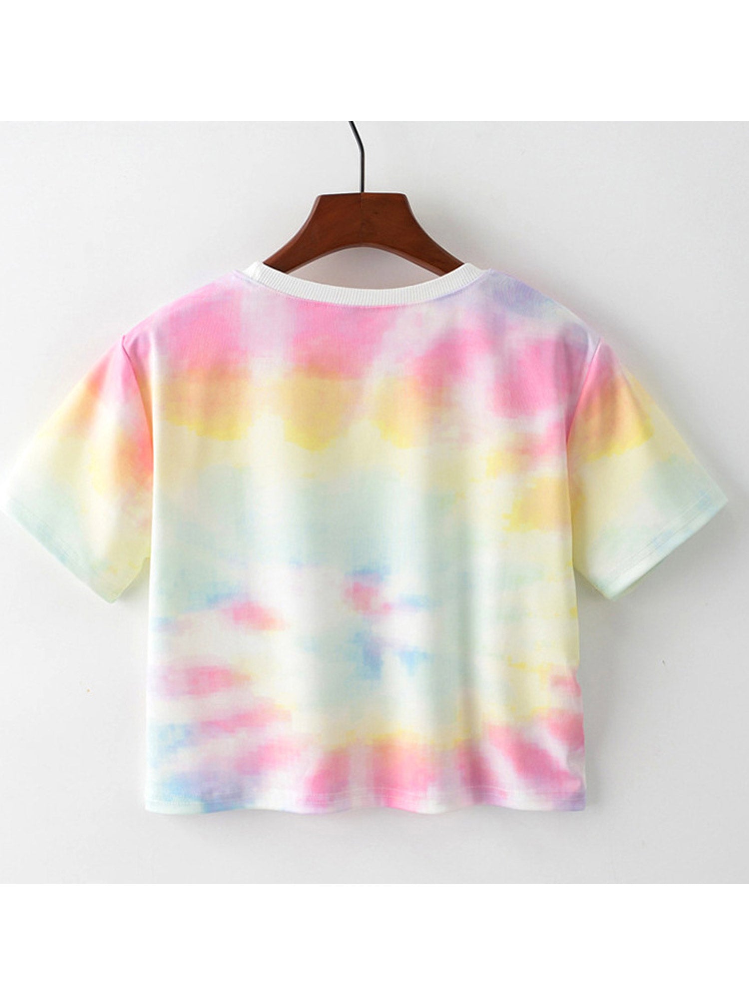 Women Rainbow Printed Round Neck T-Shirt