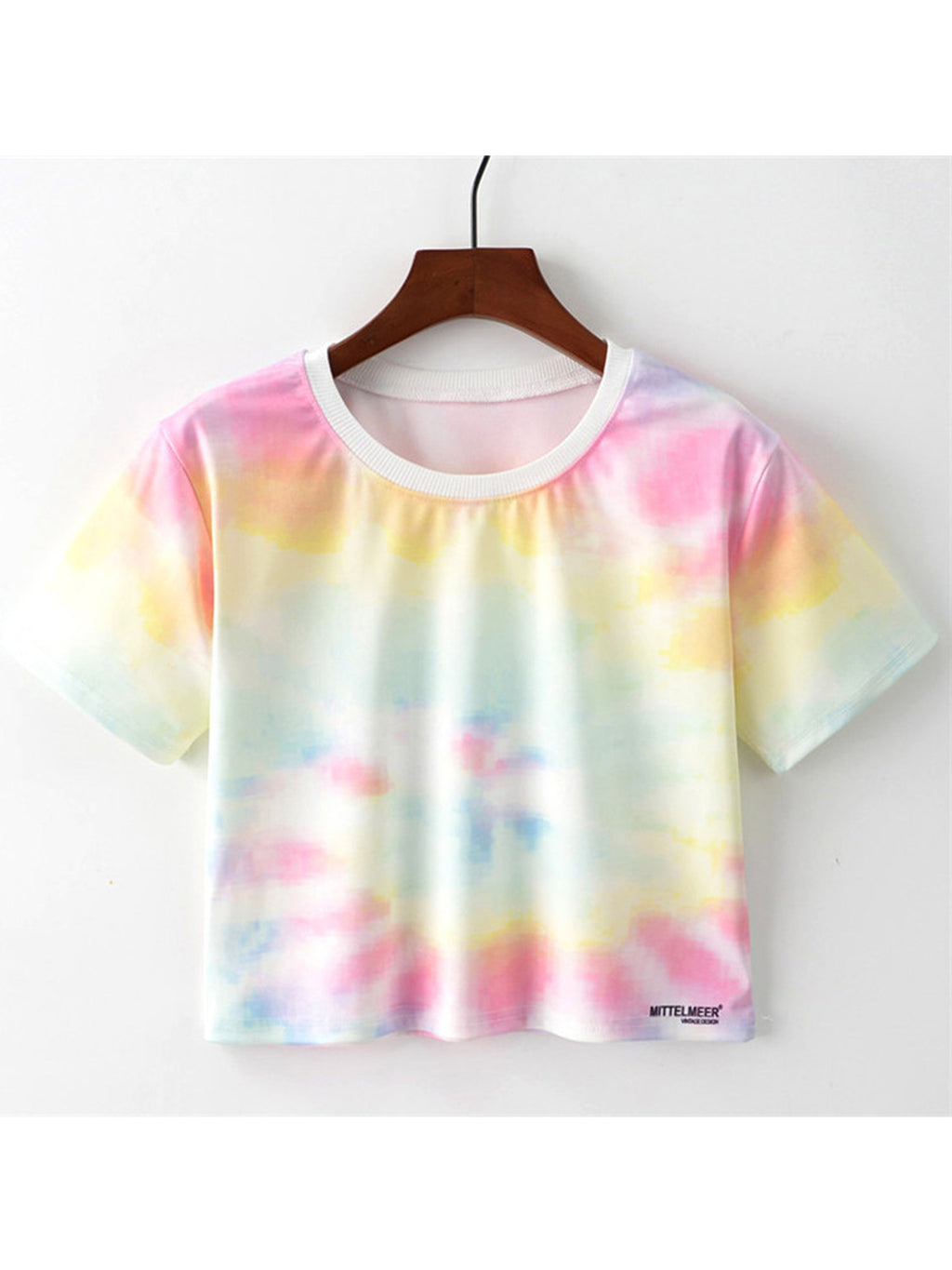 Women Rainbow Printed Round Neck T-Shirt
