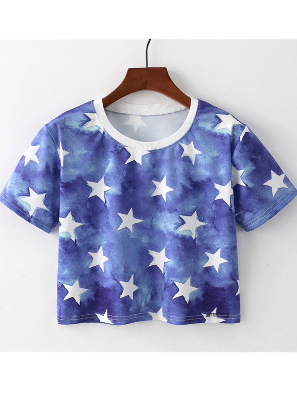Women Star Printed Round Neck Elegant Summer T-Shirt