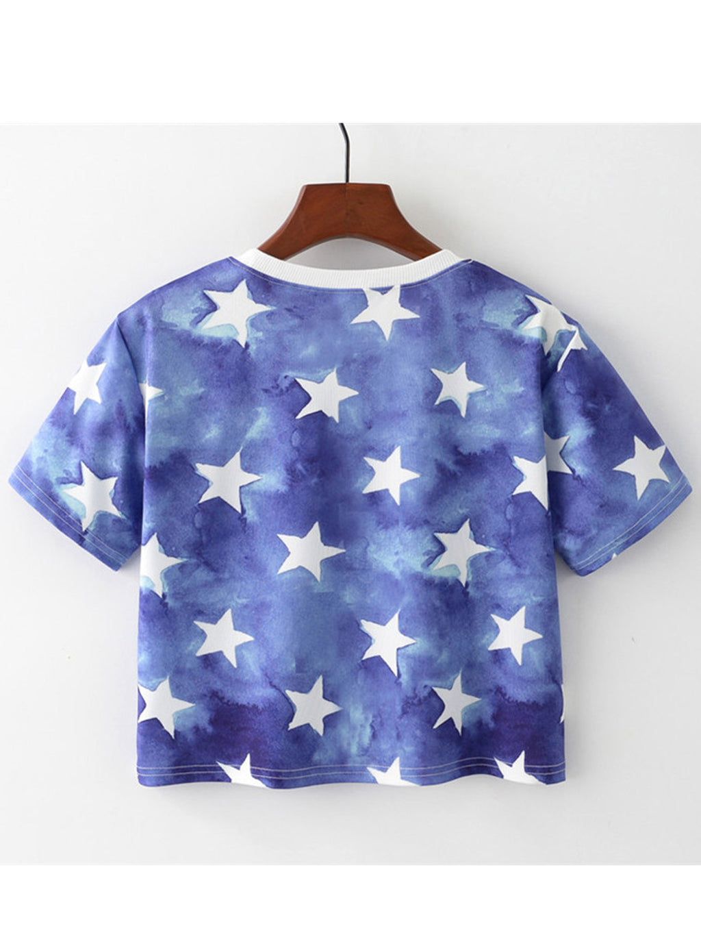 Women Star Printed Round Neck Elegant Summer T-Shirt