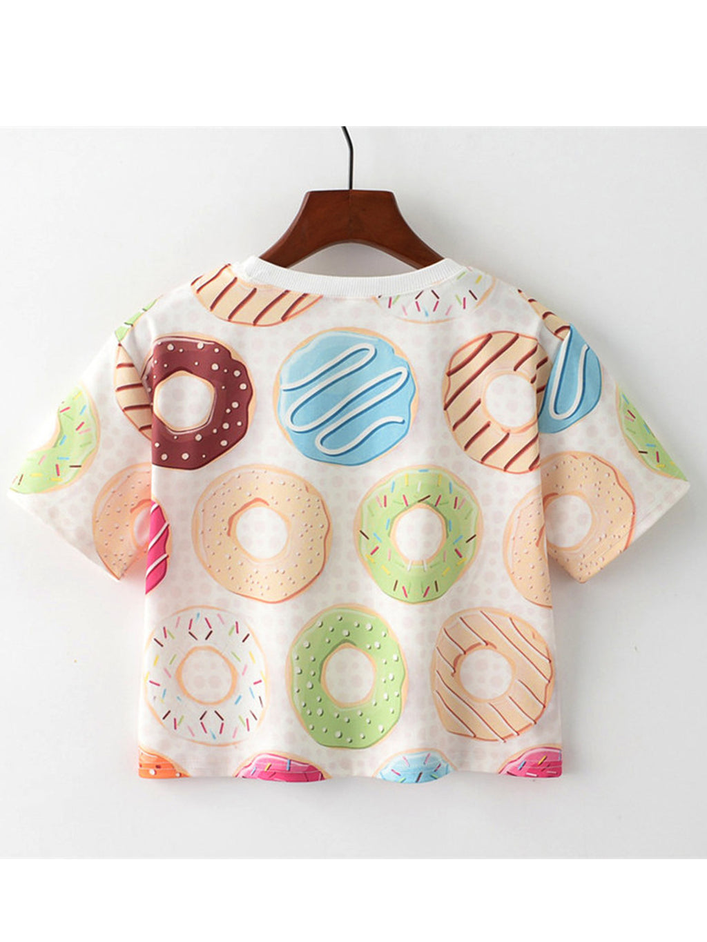 Women Donuts Printed Cute Short Sleeve Top
