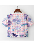 Women Printed Loose Short Sleeve Fashion T-Shirt
