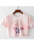 Women Round Neck Loose Summer Elegant Top