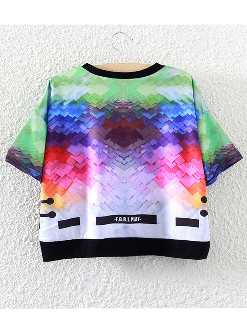 Women Summer Color Printed Loose Casual Top