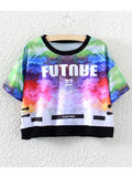 Women Summer Color Printed Loose Casual Top