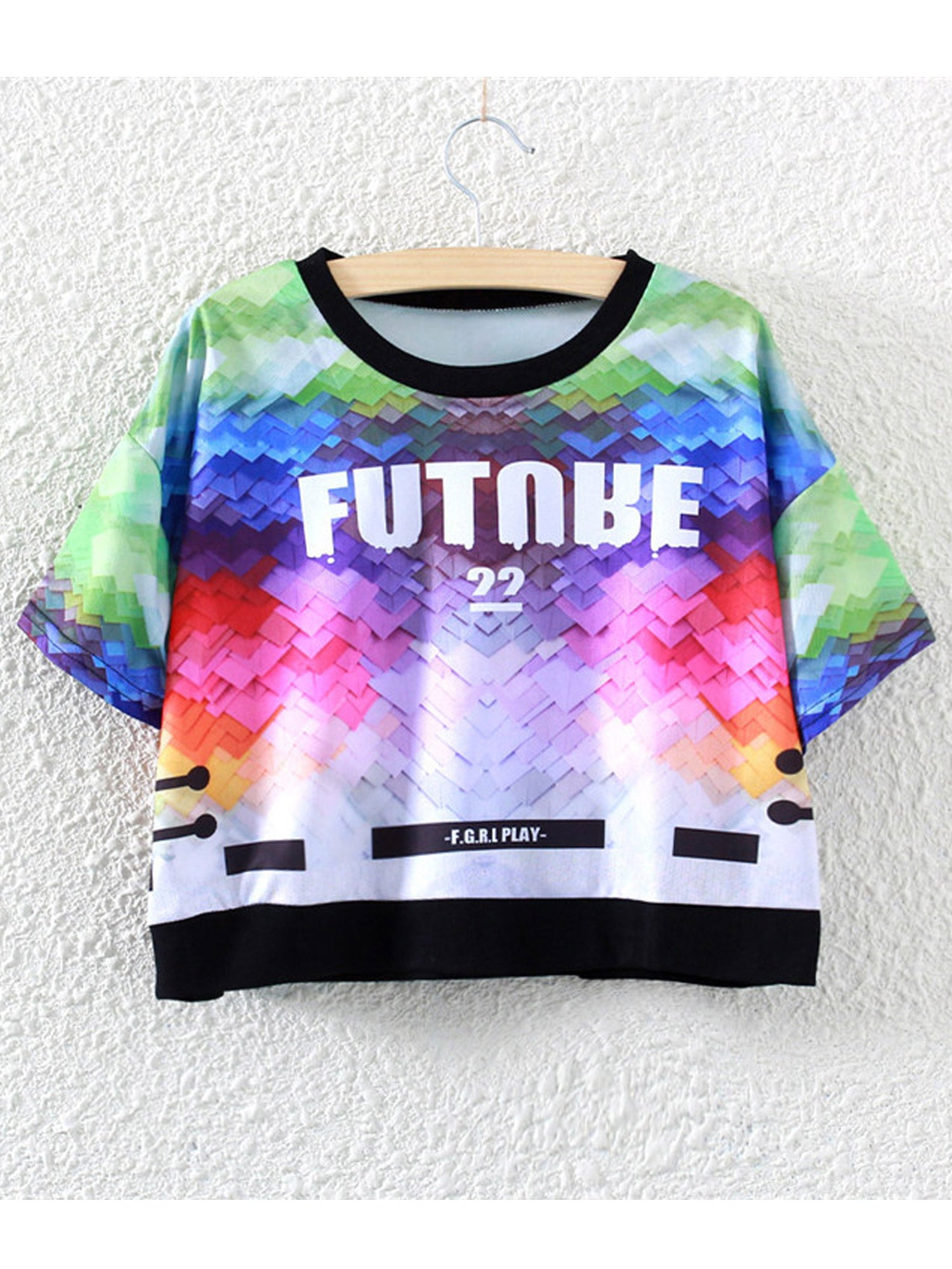 Women Summer Color Printed Loose Casual Top