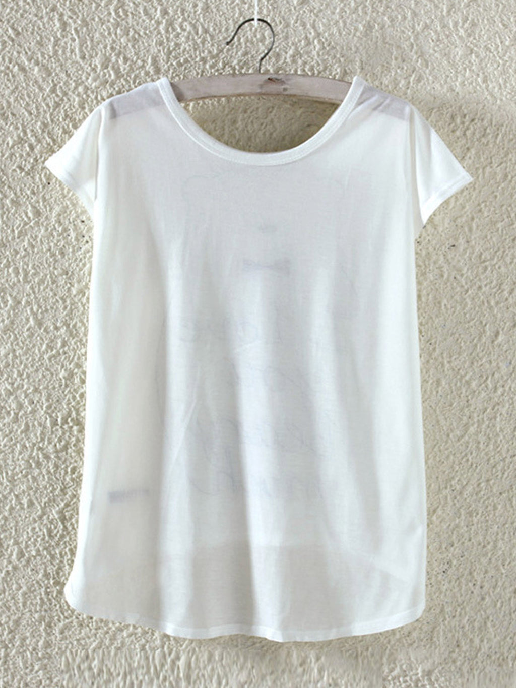 Women Balloon Printed Cute Irregular T-Shirt